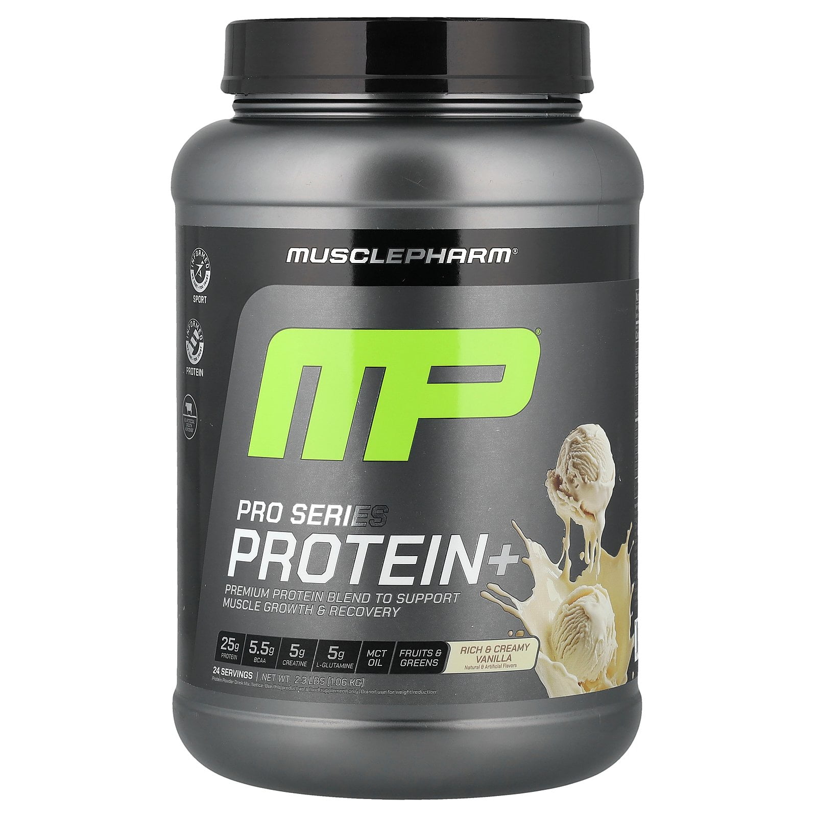 MusclePharm Pro Series Protein+, Rich & Creamy Vanilla, 2.3 lbs (1.06 kg)