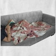 thumbnail image 6 of Floral Soft Flannel Fleece Throw Blanket, Swirled Florets in Pastel Tones Romantic Shabby Form Fragrance Pattern, Cozy Plush for Indoor and Outdoor Use, 60" x 80", Beige Coral Maroon, by Ambesonne, 6 of 6