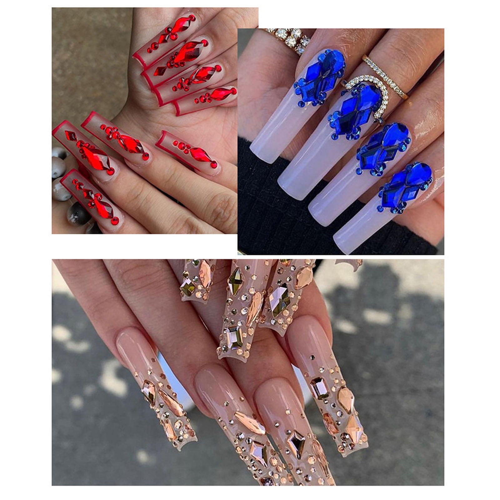 Rhinestones Small for Nails Paper Bead Roller Nail Sticker Rose Nail Stickers Rhinestones for Makeup for Eyes Short Acrylic Nails Rhinestone on Nails Cow Print Nail Stickers Pigment for