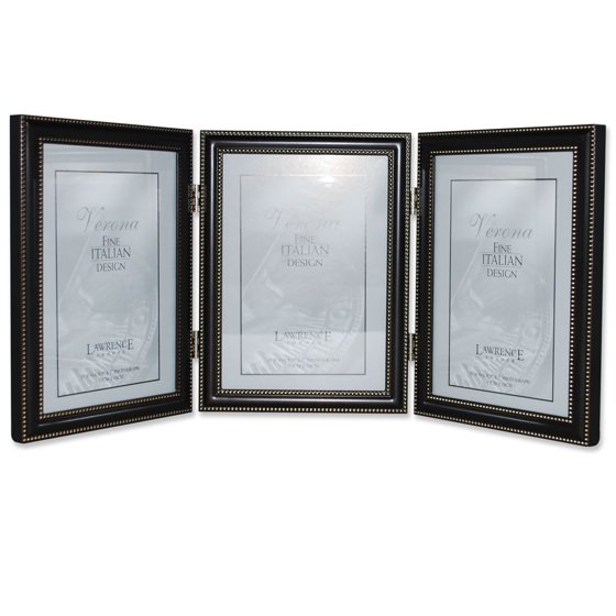 5x7 Hinged Triple (Vertical) Metal Picture Frame Oil Rubbed Bronze with