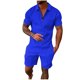 thumbnail image 1 of Trajes para Hombres Traje de Ajuste Clásico, Pantalones Cortos de Manga Corta Casual Solapa Color Sólido para Uso Al Aire Libre Y Diario, 1 of 6