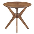 thumbnail image 3 of Modway Crossroads 24" Round Modern Wood Side Table with Legs in Walnut, 3 of 9