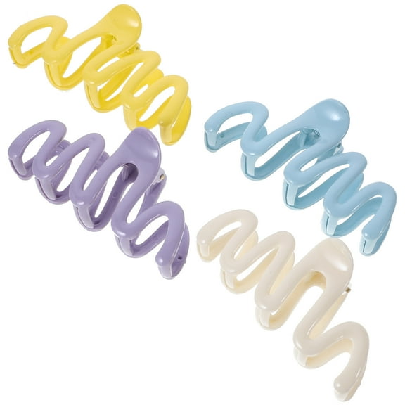 LEORX 4pcs Hair Claw Clips Large Assorted Color Plastic Holding Thick Hair for Women