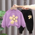 thumbnail image 2 of HFHAPW Kids Girl Clothes Long Sleeve Sweatshirt Pullover Tops + Joggers Pants 2Pcs Fall and Winter Outfit Set,3-4 Y, 2 of 5