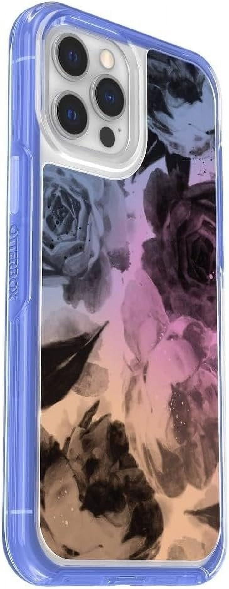 OtterBox Symmetry Roses Charging Cell Phone Case for Apple iPhone 13 Pro Max, Blue