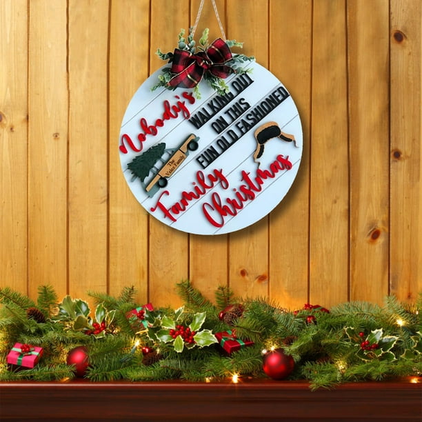 Número de Casa Ganfancp 2022 Navidad Tridimensional 5Mm de Madera Gruesa 1X Señal de Puerta 3D