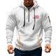 thumbnail image 1 of Sudadera con capucha para hombre, con estampado de bolsillo, media cremallera, cordón ajustable, informal, deportiva, de manga larga, blusa de poliéster, 1 of 5