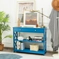 thumbnail image 2 of Giantex 3-Tier Console Table, Entryway Table w/2 Open Storage Shelves Drawer, Narrow Accent Table, Multifunctional Side Table, Blue, 2 of 6