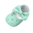 thumbnail image 6 of New Newborn Baby Girls Love Big Bow Embroidery Soft Bottom Non-slip First Walke Prewalker Boots Bottom PU Leather Shoes Green S, 6 of 9