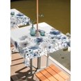 thumbnail image 2 of Outdoor Tablecloth with Umbrella Hole for Patio/Picnic/Party/Camping, Blue Grey Flowers Waterproof Table Cloth Square Cover Washable, Spring Watercolor Blooms Floral Plant (60"x 60"), 2 of 9