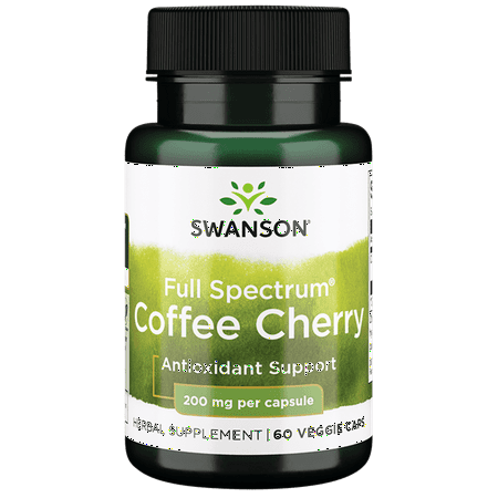 Swanson Full-Spectrum Coffee Cherry - Herbal Supplement Promoting Immune System Support & Delivering Essential Phytonutrients - Natural Overall Wellness Support - (60 Veggie Capsules, 200mg Each)