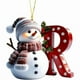 thumbnail image 1 of Adornos navideños de muñeco de nieve | Juego de 26 letras decorativas para una decoración navideña personalizada | Colgantes para interiores para el hogar, la oficina y fiestas, 1 of 1