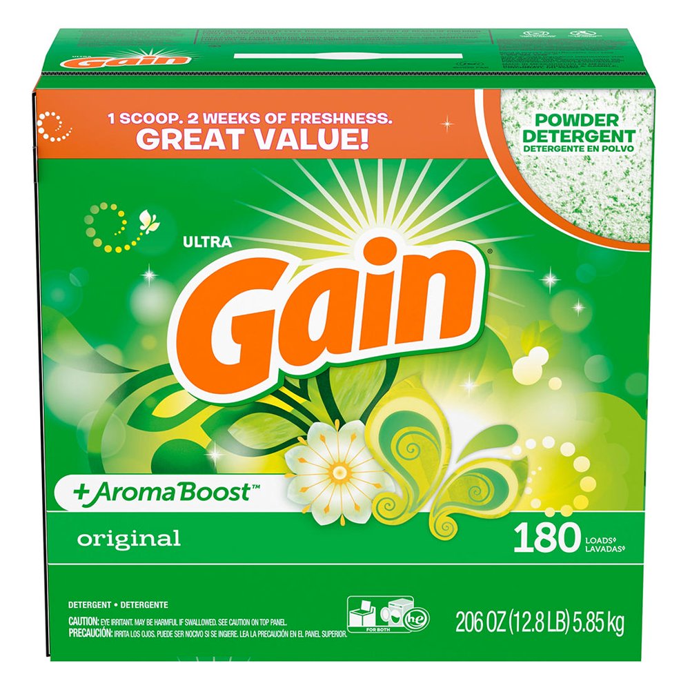 Gain Ultra Original Aroma Boost Powder Laundry Detergent, 180 Loads