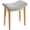 10.2"d Light Grey+wood Grain, variant on Vanity Stool,Square Ottoman Stool Foot Rest,Upholstered Vanity Chair Foot Stool with Metal X Legs, Small Vanity seat for Entryway,Bedroom and Living Room,Light Grey+Yellow