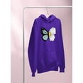 thumbnail image 3 of Half Butterfly Half Daisy Hoodie Women -Image by Shutterstock, Female x-Large, 3 of 4