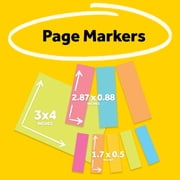 Post-it Notes and Page Markers, Assorted Sizes & Bright Colors, 450 Sheets Total