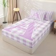 thumbnail image 2 of Catabedysis Purple ABC Print A Zipper Full Size Comforter Sets with Fitted Sheet and 2 Pillowcases,Personalized Monogrammed Gifts Zipper Bedding Set For Girls,Colorful Stars Reversible,4 Pieces, 2 of 7