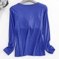 thumbnail image 5 of Fancifize Women's Pajama Tops With Built In Bra Long Sleeve Shirts Crew Neck Lightweight Slim Fit Loungewear Sleepwear, 5 of 5