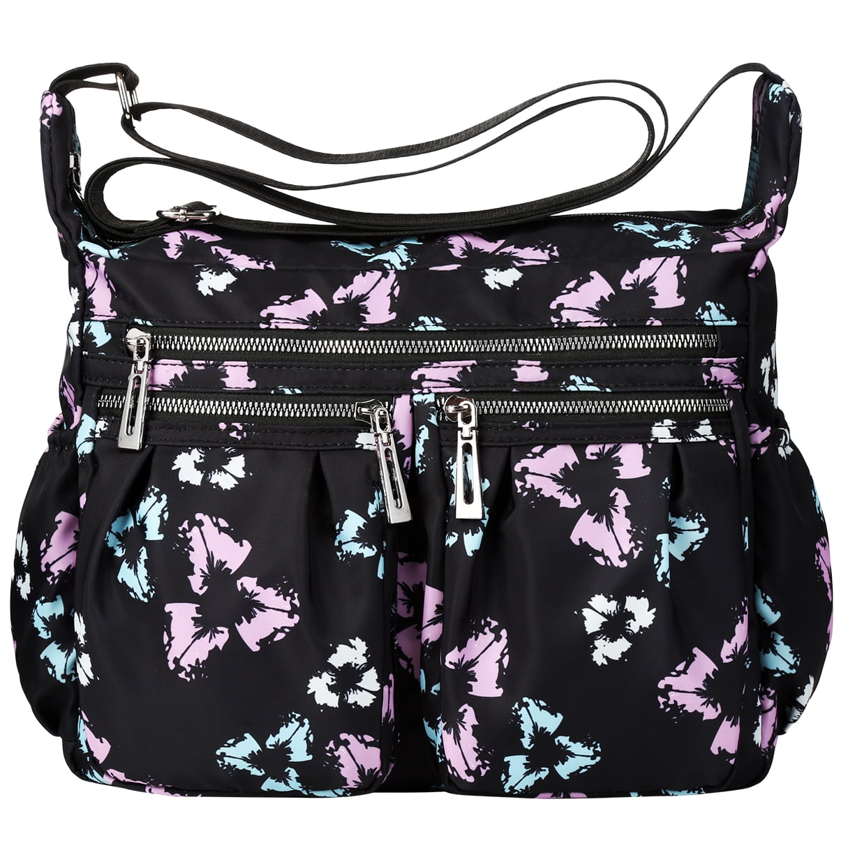 Women Cross-body Bag Classic Travel Shoulder Bag Trendy Messenger Bag Large-capacity Nylon Multi Zipper Bags