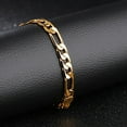 thumbnail image 1 of Pulsera De Cadena De Oro, Elegante Pulsera De Oro Para Hombre De Acero Inoxidable Resistente Para Diario Para Hombre, 1 of 7