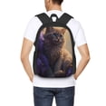 thumbnail image 4 of Fotbe Purple Flower Lazy Cat Mochila para Hombre y Mujer - Tela Oxford 600D Resistente - Mochila Impermeable de Gran Capacidad para Escuela, Viajes y Senderismo, 4 of 6