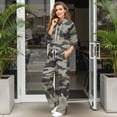 thumbnail image 3 of Yuyamidu Women's Tracksuits Drawstring Pullover Sweatshirt Wide Leg Sweatpants Camouflage Matching Sweatsuit 2 Piece Outfits Loungewear Lounge Sets Soft Cozy Tops Bottoms Clothes Set, 3 of 7