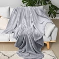 thumbnail image 4 of Soft Warm Fleece Blanket Throw Rug Plain Plush Flannel Blankets Light Gray Full, 4 of 10