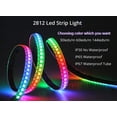 thumbnail image 3 of DC5V 5050 LED Light Strip RGB 1M 2M 3M 4M 5M 30/60/144 LEDs Smart Addressable Pixel Black PCB IC WS2812, Waterproof IP65 IP67,No Waterproof IP20 (60LED 3 Meter, Waterproof IP65), 3 of 8