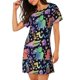thumbnail image 2 of Balery Colorful Animals Camisón de manga corta con cuello redondo para mujer, cómodo y elegante., 2 of 6