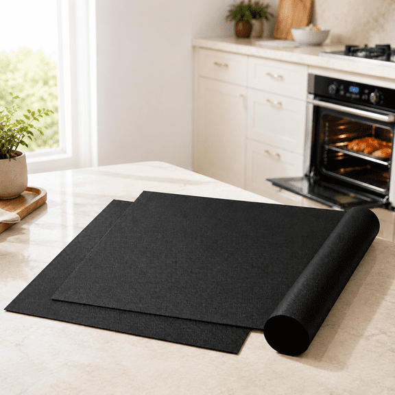 3 Pack Oven Liners for Bottom of Oven, 16x24 Inch Thick Heavy Duty Non Stick Teflon Oven Mats Reusable Oven Liners for Bottom of Electric Oven