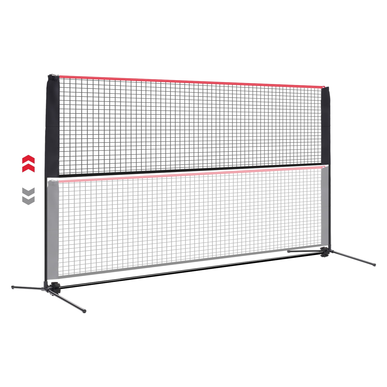 JIOABL Portable Badminton Net Set, 10FT Adjustable Height for Outdoor & Indoor Use, Includes Carry Bag, Easy Setup No Tools Needed, Red-Black