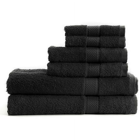Mainstays 6-Piece Towel Set, Rich Black
