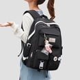 thumbnail image 5 of Mochila Nylon Escuela Grande Niñas Mochila Escolar Mochilas Negro, 5 of 5