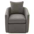 thumbnail image 3 of Leumius Swivel Accent Chair, Upholstered Club Chair Barrel Sofa Chair for Living Room, Reading Corner and Small Spaces, Light Grey, 3 of 9