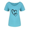thumbnail image 3 of Hauts d'Été Grande Taille pour Femmes, Mode Décontractée, T-Shirt Ample à Col en V Imprimé, Manches Courtes, T-Shirt à Col en V pour Femmes en Liquidation, 3 of 4
