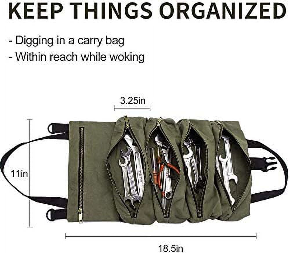 Multi Purpose Tool Roll up Bag, Heavy Duty Durable Easy Storage