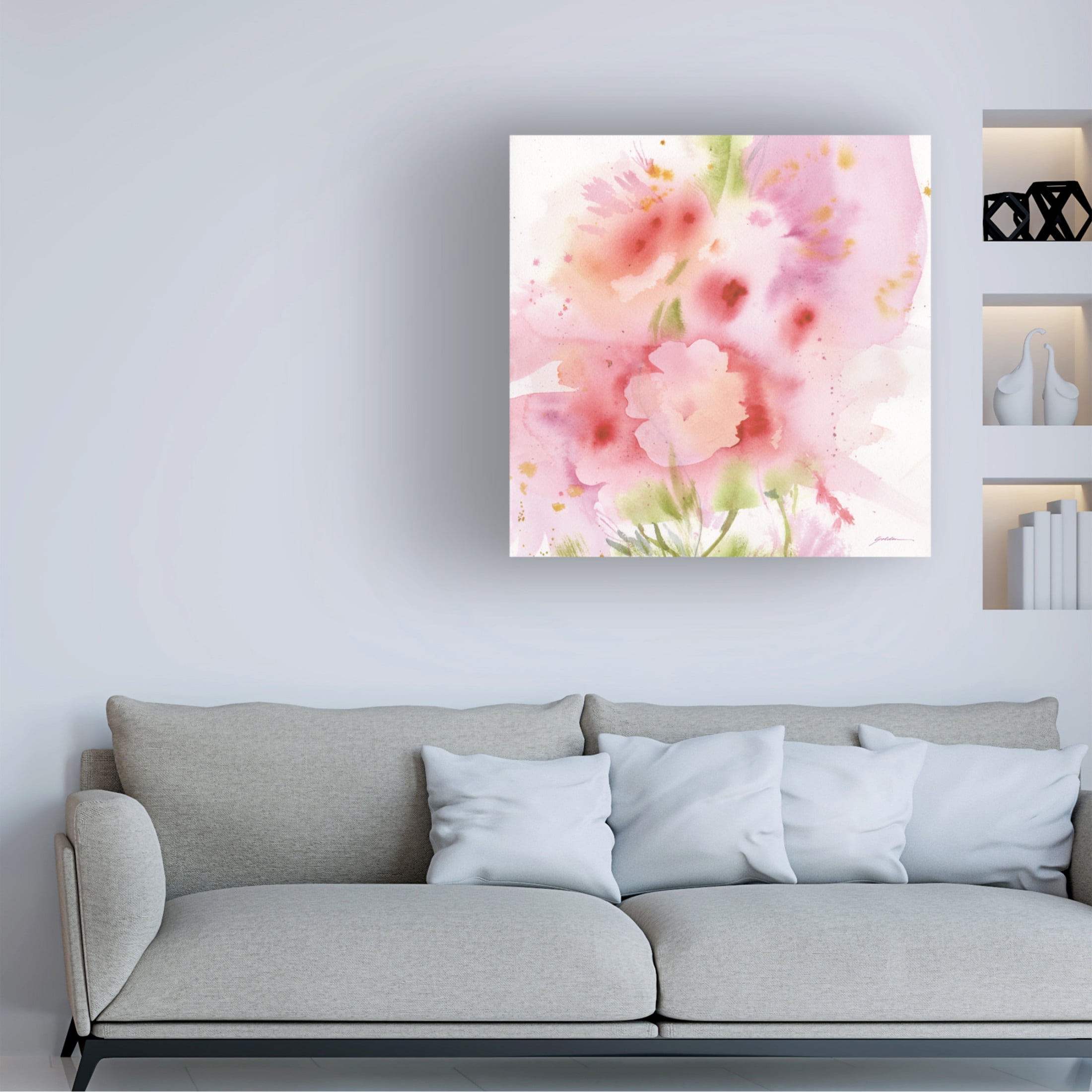 Canvas Wall Art - Sheila Golden 'Blush of Nature' Wall Art for Living Room, Bedroom, or Office Décor by Trademark Fine Art - 35 x 35 Inches