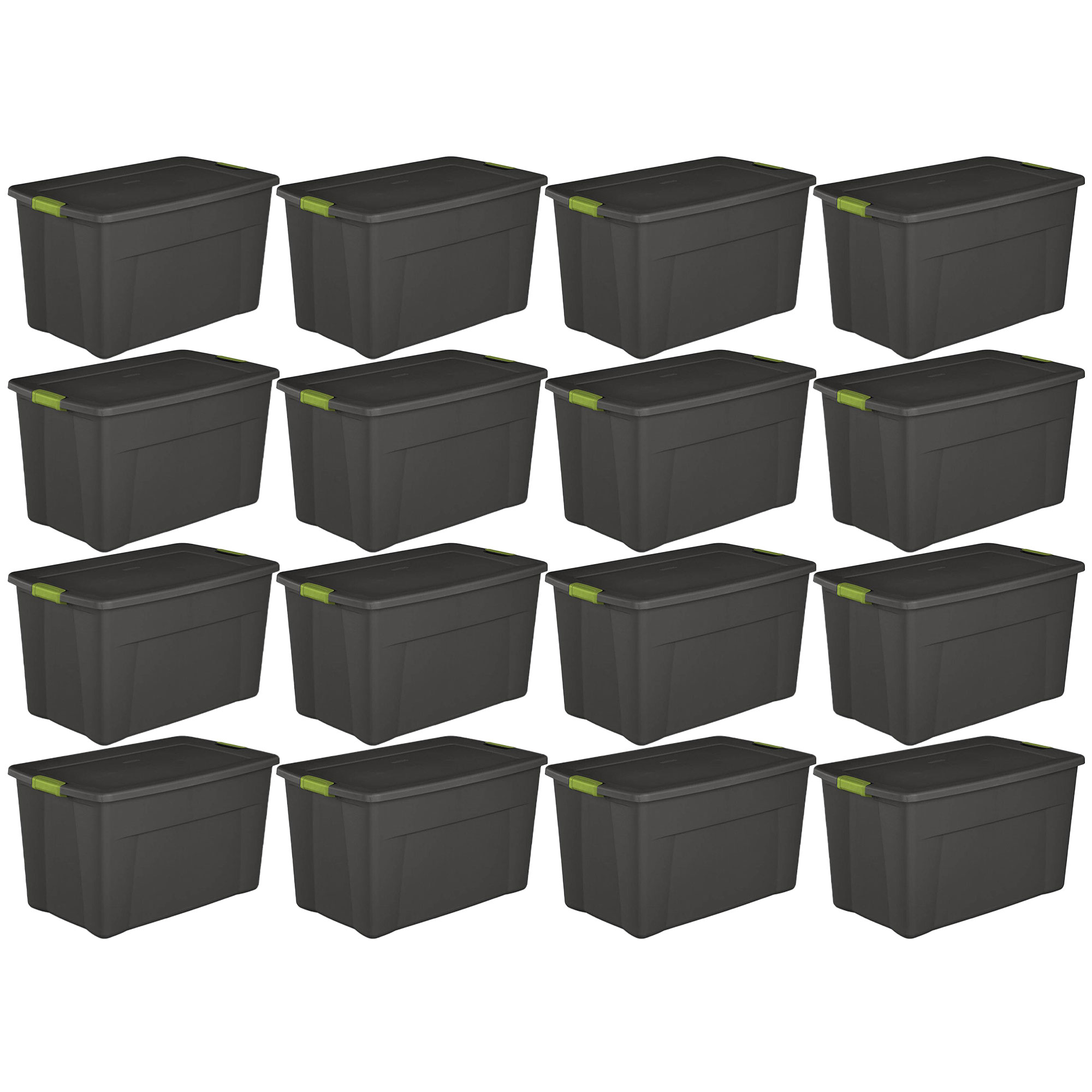 Sterilite 35 Gallon Storage Tote Box with Latching Container Lid, (16 Pack)  