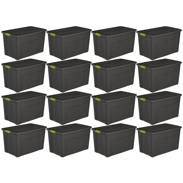 Sterilite 35 Gallon Storage Tote Box with Latching Container Lid, (16 Pack)  