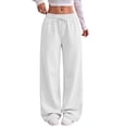 thumbnail image 2 of UDAUDU Wide Leg Sweatpants Women Low Rise Baggy Sweatpants Y2K Drawstring Cotton Lounge Pants Womens 2026 Fall Fashion Pants White XL, 2 of 6