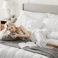 thumbnail image 5 of U by Bedsure White Queen Comforter Set- 7 Pieces Pintuck Bedding Set with Comforters, Sheets, Pillowcases & Shams, 5 of 10