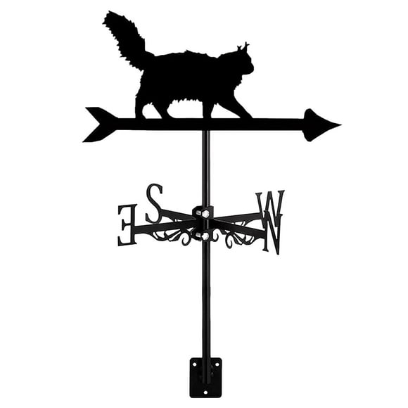 CJiaWei Metal Weather Vane With Ornament Roof Mount Weathervane Wind Direction Indicator Garden Stake Direction Indicator Measuring Tool Yard Easy Use