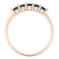 thumbnail image 5 of 0.35 ctw Wedding Band for Women - 18K Rose Gold Natural London Blue Topaz Stackable Eternity Ring, 5 of 6