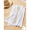 thumbnail image 4 of Rggeeun Toddler Girls Blouses Boho Hollow Out Design Soft Breathable Knit Cardigan Large Flowy for Summer Outdoor Running Classic Tops,White,6-8 Years, 4 of 9