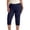 Navy, variant on NinXxx Women's High Waist Stretch Cropped Pants with Rhinestone Design Red XL