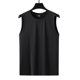 thumbnail image 4 of Camiseta de tirantes de cuello redondo para hombre, color liso, informal, holgada, deportiva, transpirable, de seda helada, corta, de poliéster., 4 of 5