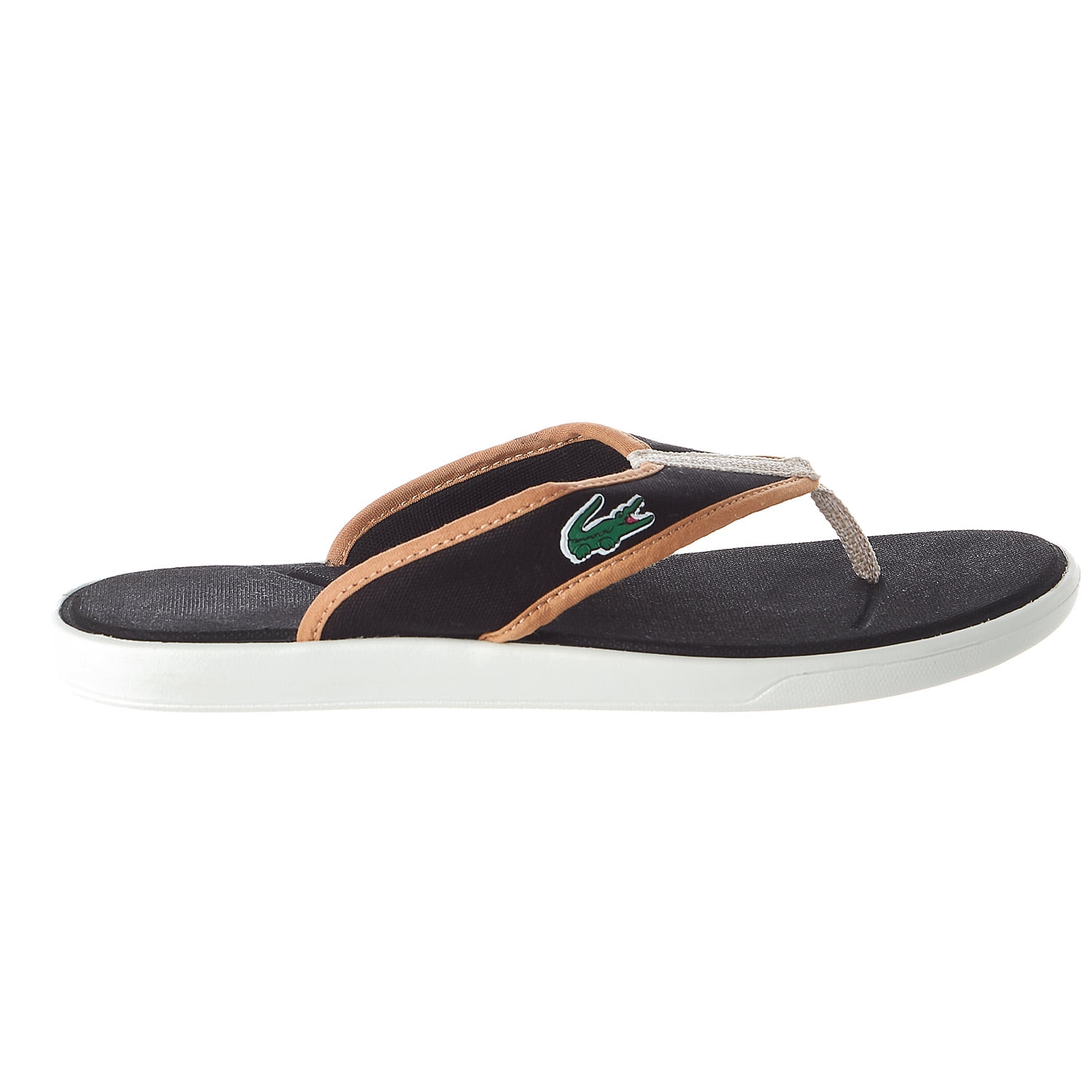 lacoste leather flip flops