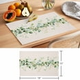 thumbnail image 6 of Green Eucalyptus Leaves Placemats Set of 8 Vintage Art Farmhouse Rustic Place Mats Indoor Wipeable Table Mats Washable Cloth Dining Table Placemats for Kitchen Holiday Party Home Decor 13x19 Inch, 6 of 9