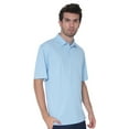 thumbnail image 3 of AVA Athletica Men's Polo Collar Moisture-Wick Active Wear Fine Striped T-Shirt; Alaskan Blue; MD, 3 of 6