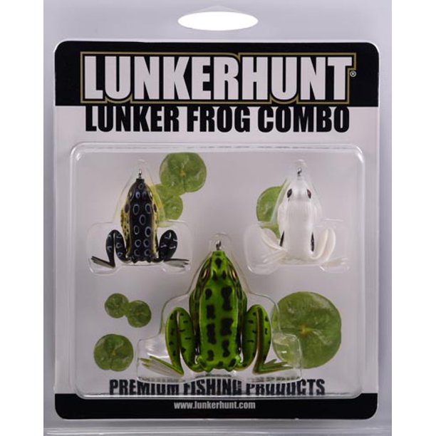 Lunkerhunt Topwater Frog Combo Assortment 3 Pieces,Soft Baits,Fishing